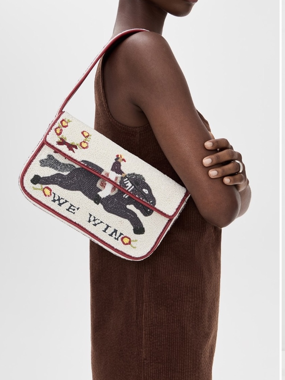 STAUD Tommy Beaded Bag, Derby - Picture 3 of 9